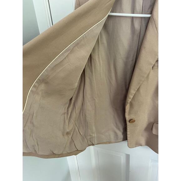 Stella McCartney Women's 40 US 4/6 Tan Blazer Jacket Single Button Breasted FLAW - Picture 13 of 16